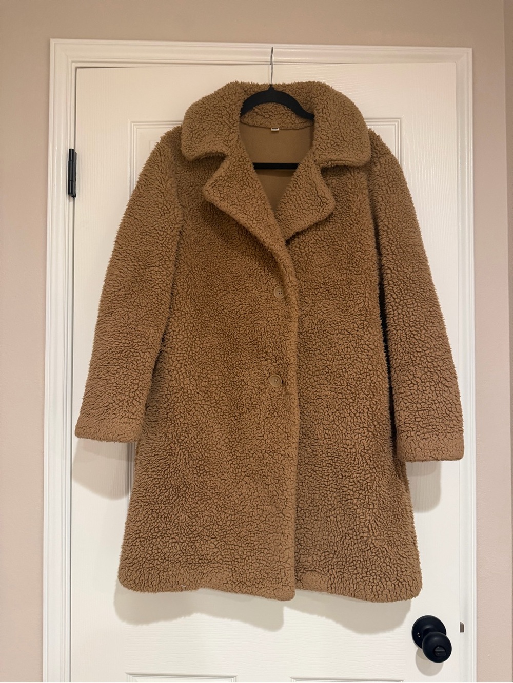 Uniqlo Women's Teddy Coat in Camel Brown